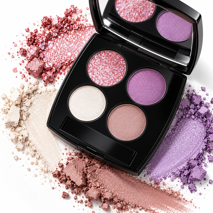 4 Shades Eyeshadow Palette with Built-in Mirror